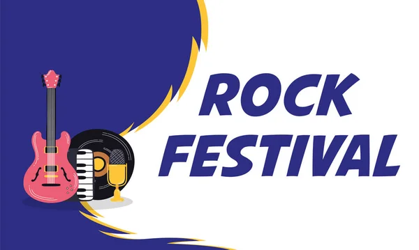 Rock fesztivál szórakoztató meghívó poszter — Stock Vector