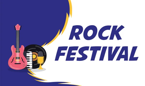 Rock festival zábavní pozvánka plakát — Stockový vektor