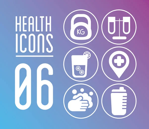 Paquet d'icônes ensemble de santé — Image vectorielle
