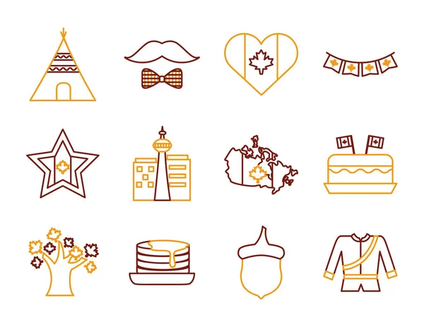 Bundel van canadese set iconen — Stockvector