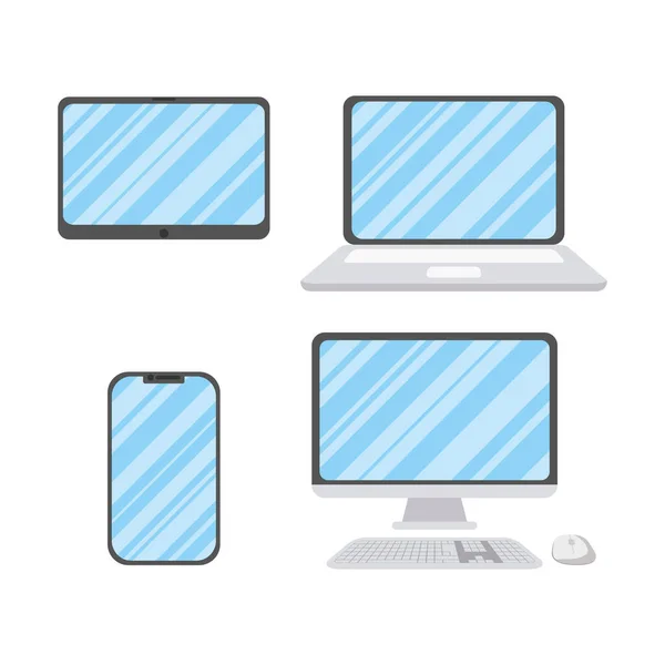 Set di icone dei dispositivi elettronici — Vettoriale Stock