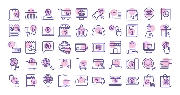 Paquete de iconos de conjunto comerciales — Archivo Imágenes Vectoriales