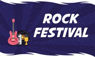 Rock festivali davetiye posteri