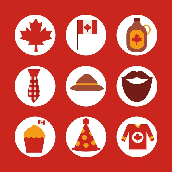 Bunt av kanadensiska set ikoner — Stock vektor
