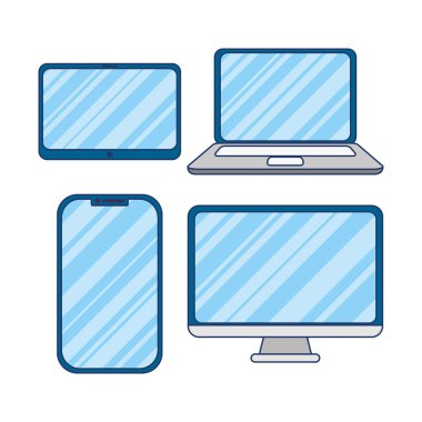 Elektronik aygıt simgeleri dizisi