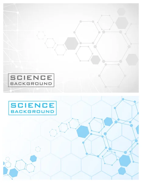 Twee kleuren wetenschap achtergronden met lijnen structuren — Stockvector