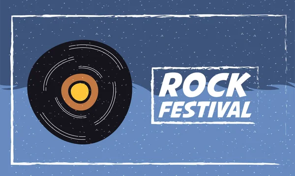 Rock festival zábavní pozvánka plakát — Stockový vektor