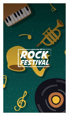 Rock festivali davetiye posteri