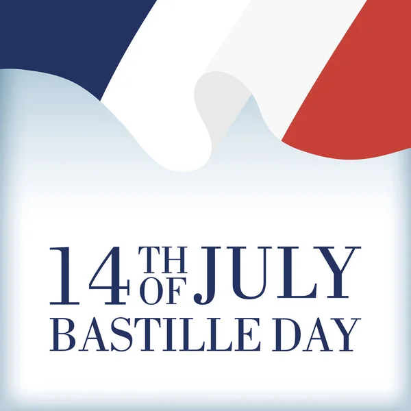 Celebración del día de la bastilla con bandera de Francia — Vector de stock