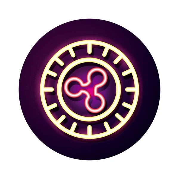 Riple crypto měna neon styl ikona — Stockový vektor