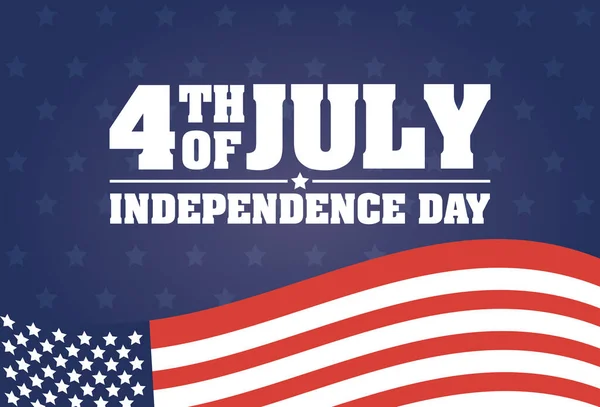 Den nezávislosti USA s vlajkou — Stockový vektor