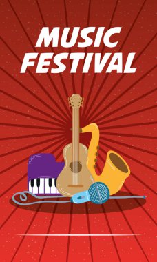 Müzik festivali davetiye posteri