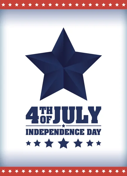 US-Unabhängigkeitstag mit Sternenrahmen — Stockvektor
