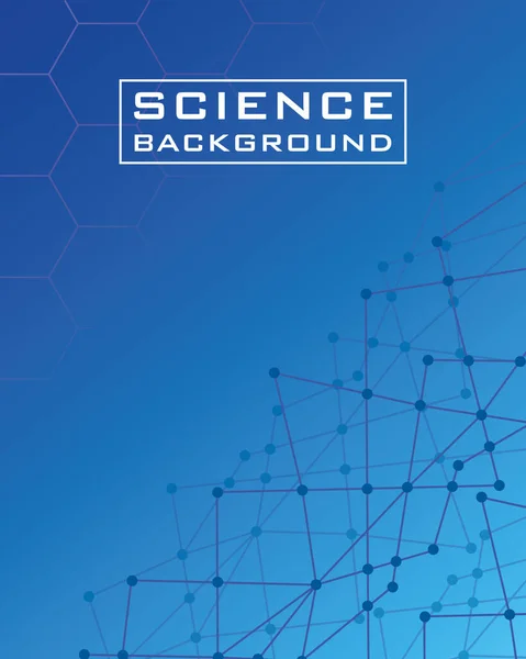 Fundo ciência azul com linhas estruturas — Vetor de Stock