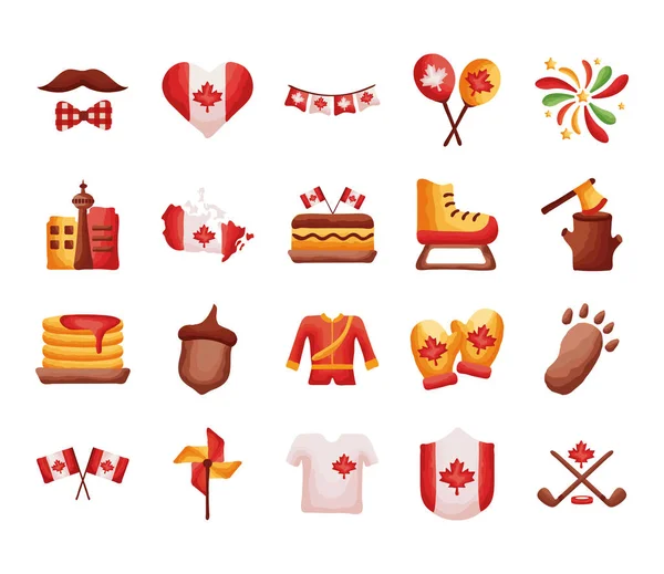 Bunt av kanadensiska set ikoner — Stock vektor