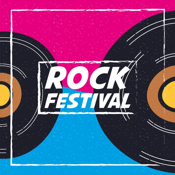 Rock festival zábavní pozvánka plakát — Stockový vektor