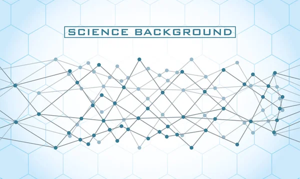 Fondo de ciencia blanca con estructuras de líneas — Archivo Imágenes Vectoriales