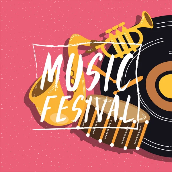 Musik Festival Unterhaltung Einladungsplakat — Stockvektor