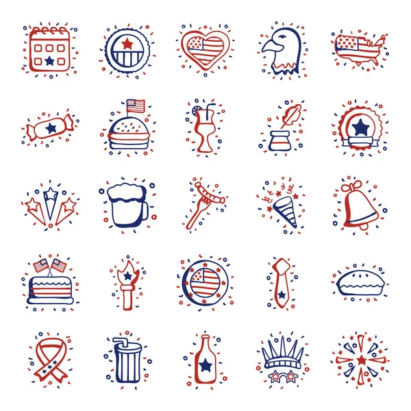 Paquete de iconos de conjunto de EE.UU. — Archivo Imágenes Vectoriales
