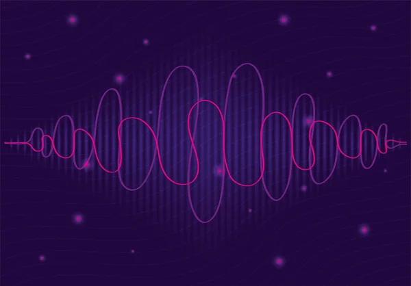 Negro ondas sonido púrpura fondo — Archivo Imágenes Vectoriales