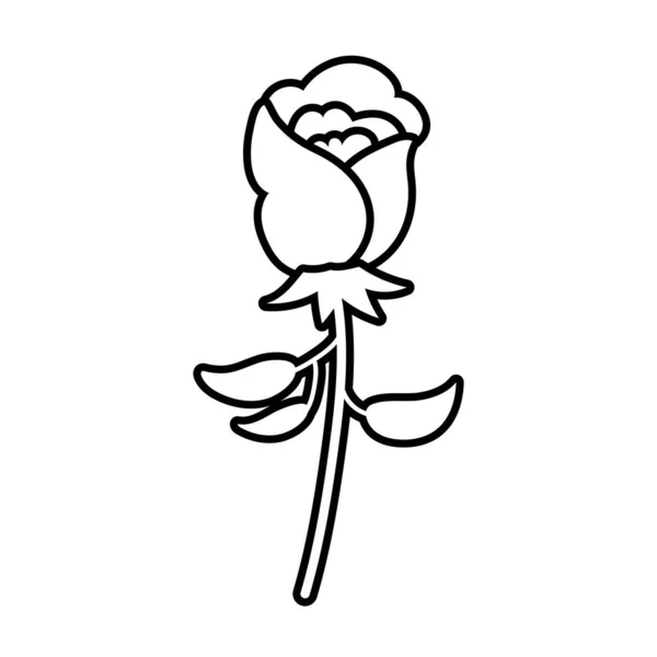 Rosa flor línea estilo icono — Vector de stock