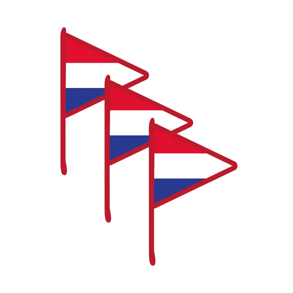 Francja flagi ręcznie rysować styl ikona — Wektor stockowy