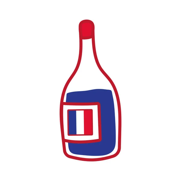 Bouteille de vin dessin à la main icône de style — Image vectorielle