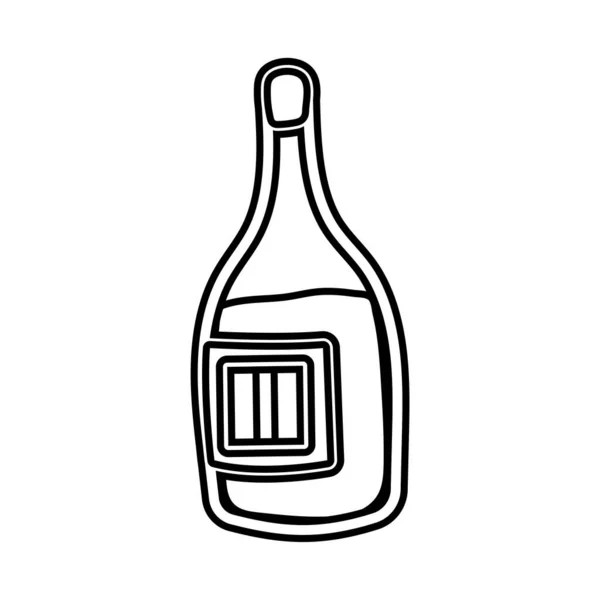 Bouteille de vin ligne style icône — Image vectorielle