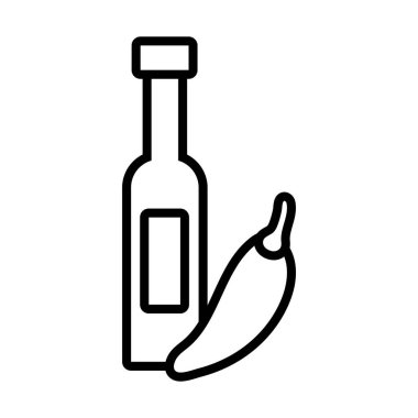 Kırmızı biber sosu şişesi tarzı.