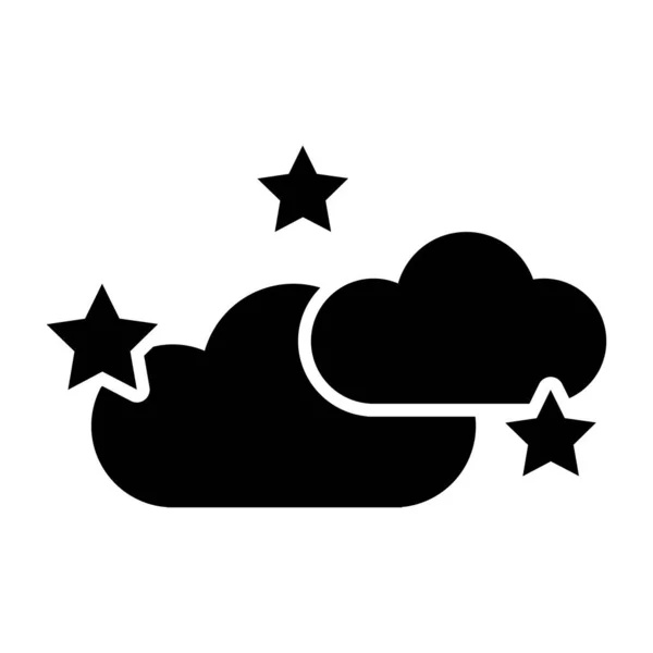 Clouds with stars line style icon — 图库矢量图片
