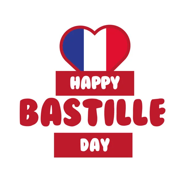 Bastille day lettering hand draw style — Stock Vector