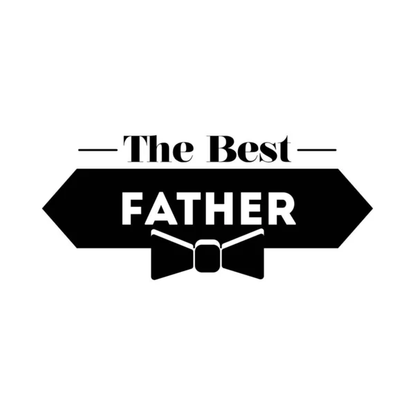 Szczęśliwy ojcowie dzień pieczęć z muszki linii styl ikona — Wektor stockowy