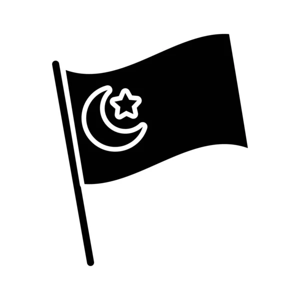 Dinde drapeau ligne style icône — Image vectorielle