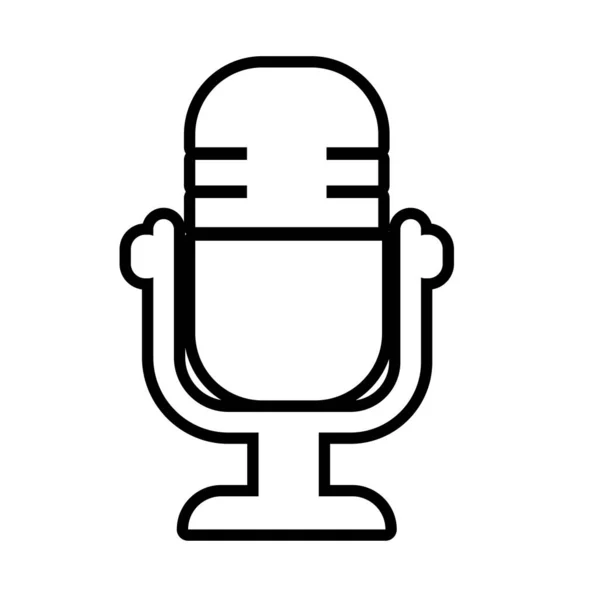 Microphone audio line style icon — Stock Vector