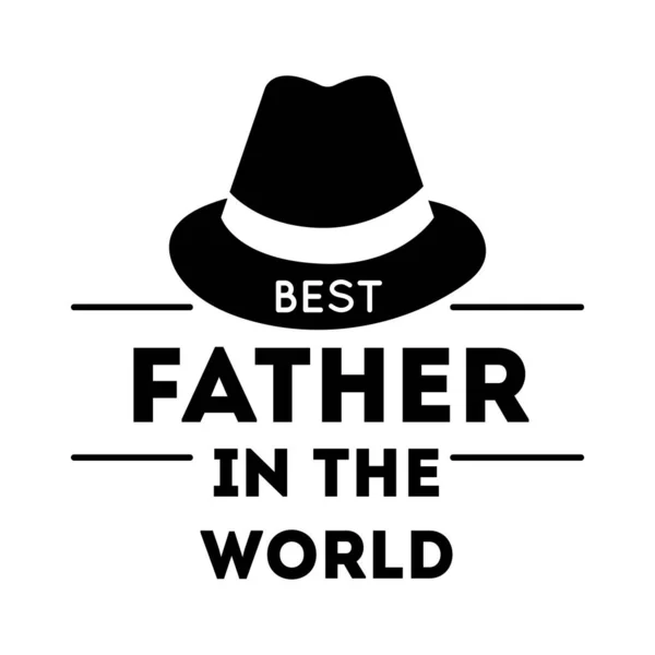 Ευτυχισμένη ημέρα πατέρες σφραγίδα με καπέλο γραμμή στυλ — Διανυσματικό Αρχείο