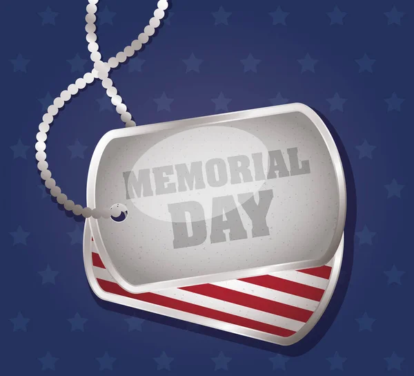 Celebração do Dia Memorial com bandeira dos EUA em medalha —  Vetores de Stock
