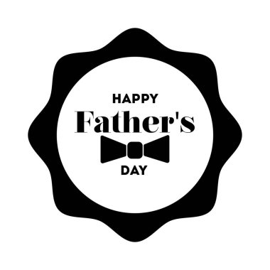 Mutlu babalar günü mührü, papyon tarzı simgeyle.