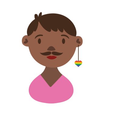 Afro gay karakter el çizimi tarzı