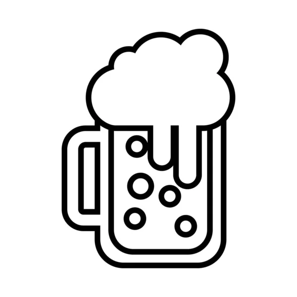Icône de style de ligne pot de bière — Image vectorielle