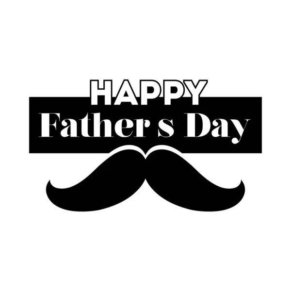 Glada fäder dag tätning med mustasch linje stil — Stock vektor