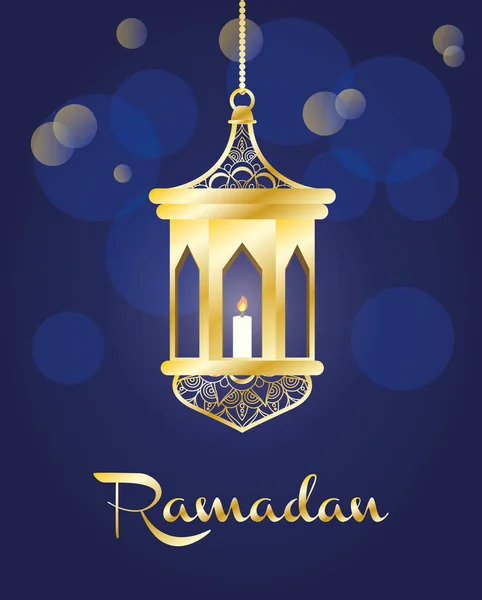 Ramazan Kareem kutlama lambası asılı. — Stok Vektör