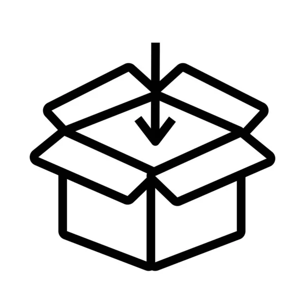 Boîte et flèche service de livraison style plat — Image vectorielle