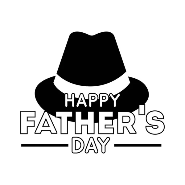 幸せな父親の日のシールで帽子のラインスタイル — ストックベクタ