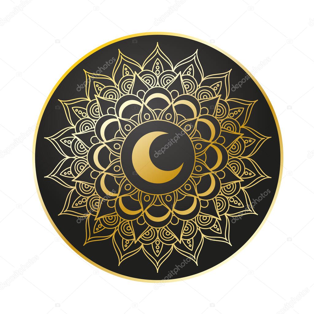 golden mandala ramadan kareem decoration