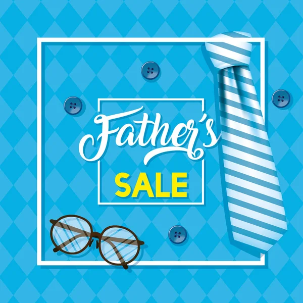 Šťastný otců den karta s elagantní oblek a kravata — Stockový vektor