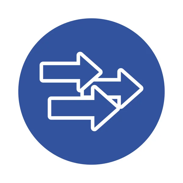 Pijlen index blok stijl pictogram — Stockvector