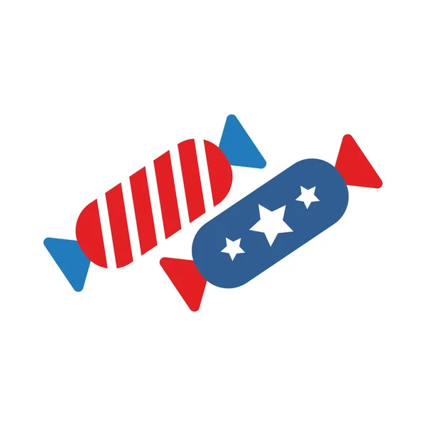ขนมที่มีไอคอนสไตล์แบนธงสหรัฐอเมริกา — ภาพเวกเตอร์สต็อก