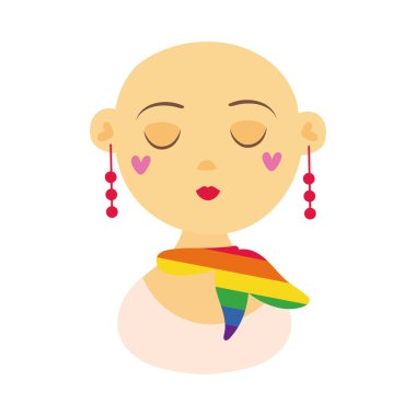 lezbiyen karakter gay gururlu el çizimi tarzı