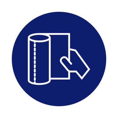 Kağıt rulo havluyla el yıkama blok biçimi simgesi