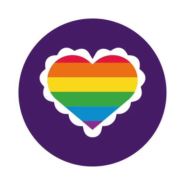 有同性恋国旗块风格的心脏 — 图库矢量图片